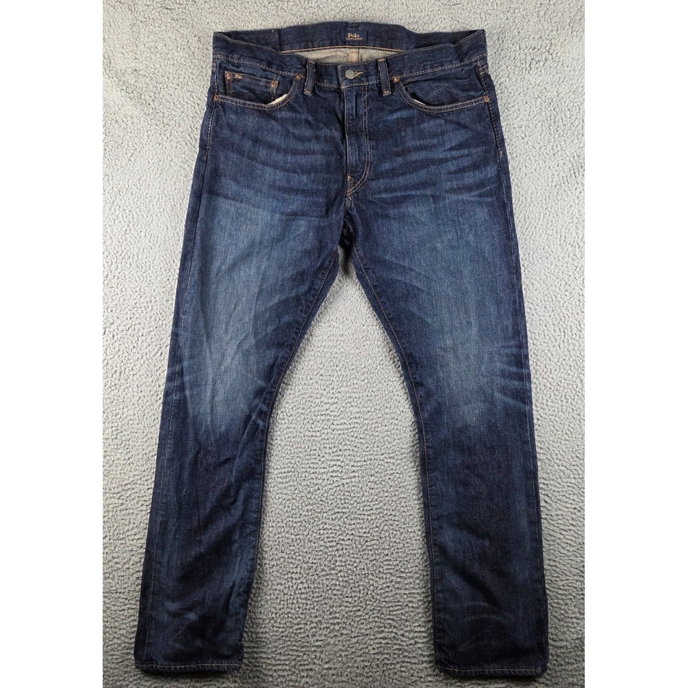 Polo Ralph Lauren Jeans Mens 36x34 Varick Slim Straight Dark Wash Denim